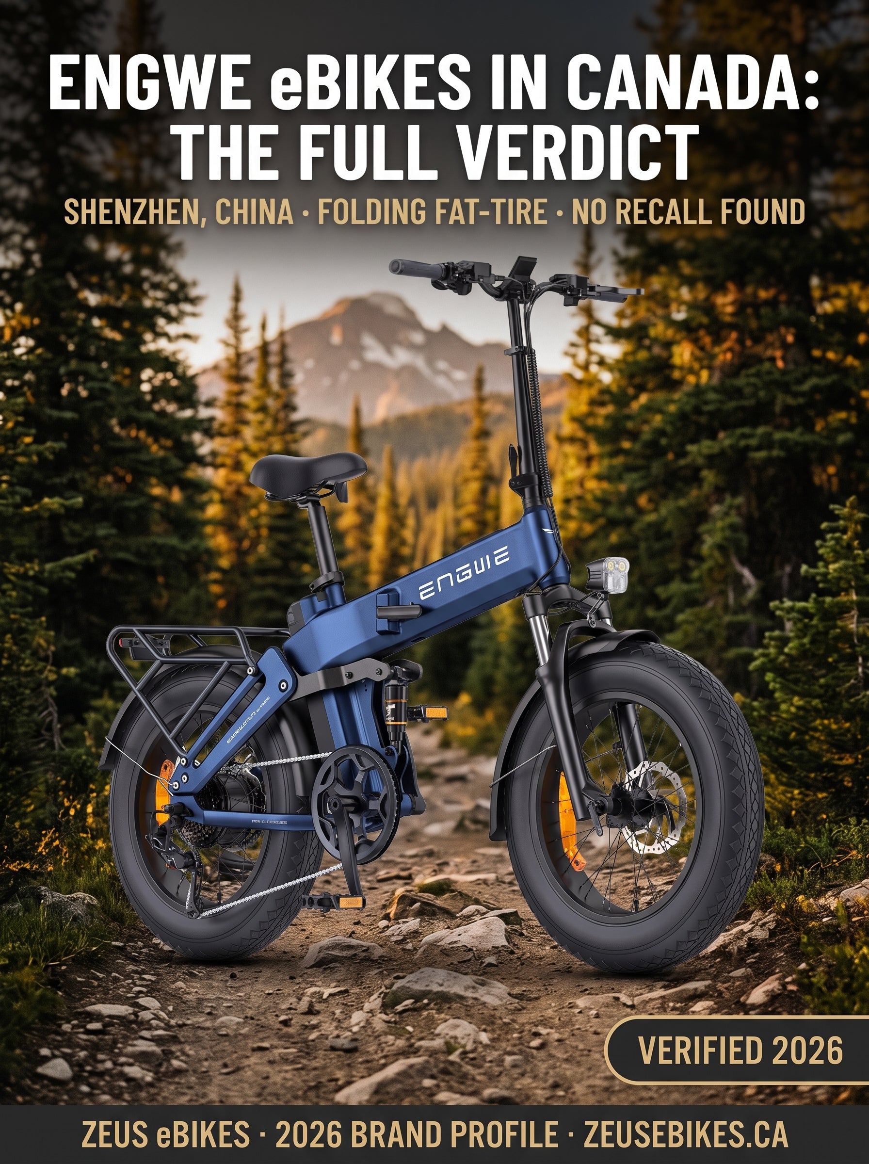 Engwe eBikes Canada — Engine Pro folding fat-tire electric bike, brand profile cover, verified 2026