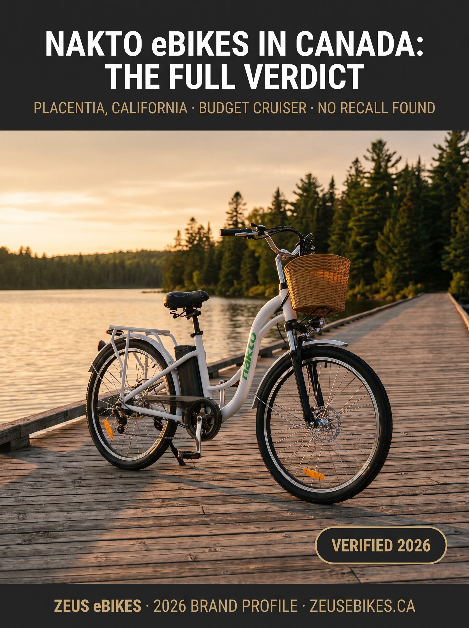 Nakto eBikes Canada — Camel 2 cruiser electric bike, brand profile cover, verified 2026