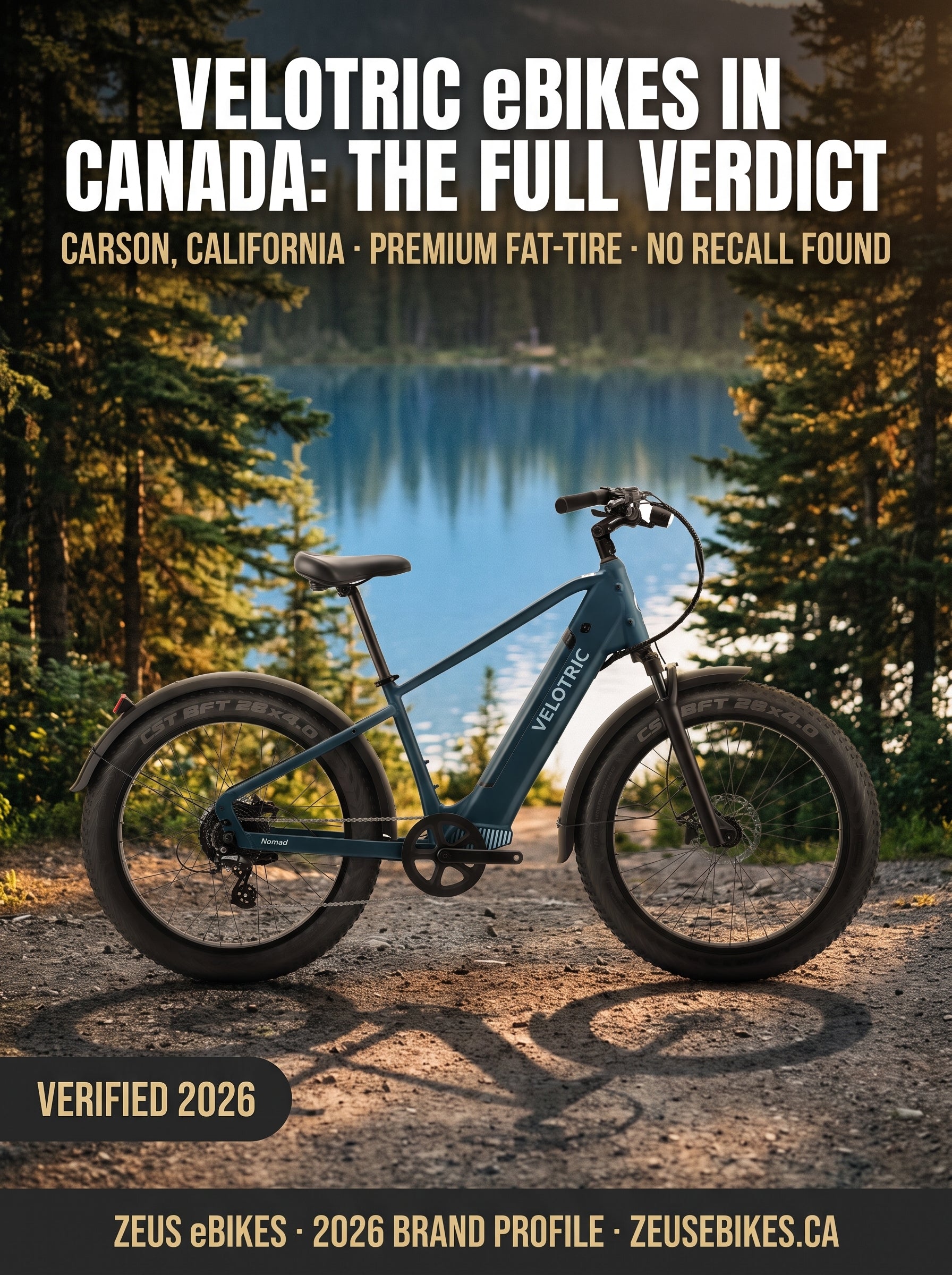 Velotric eBikes Canada — Nomad 1 Plus fat-tire electric bike, brand profile cover, verified 2026