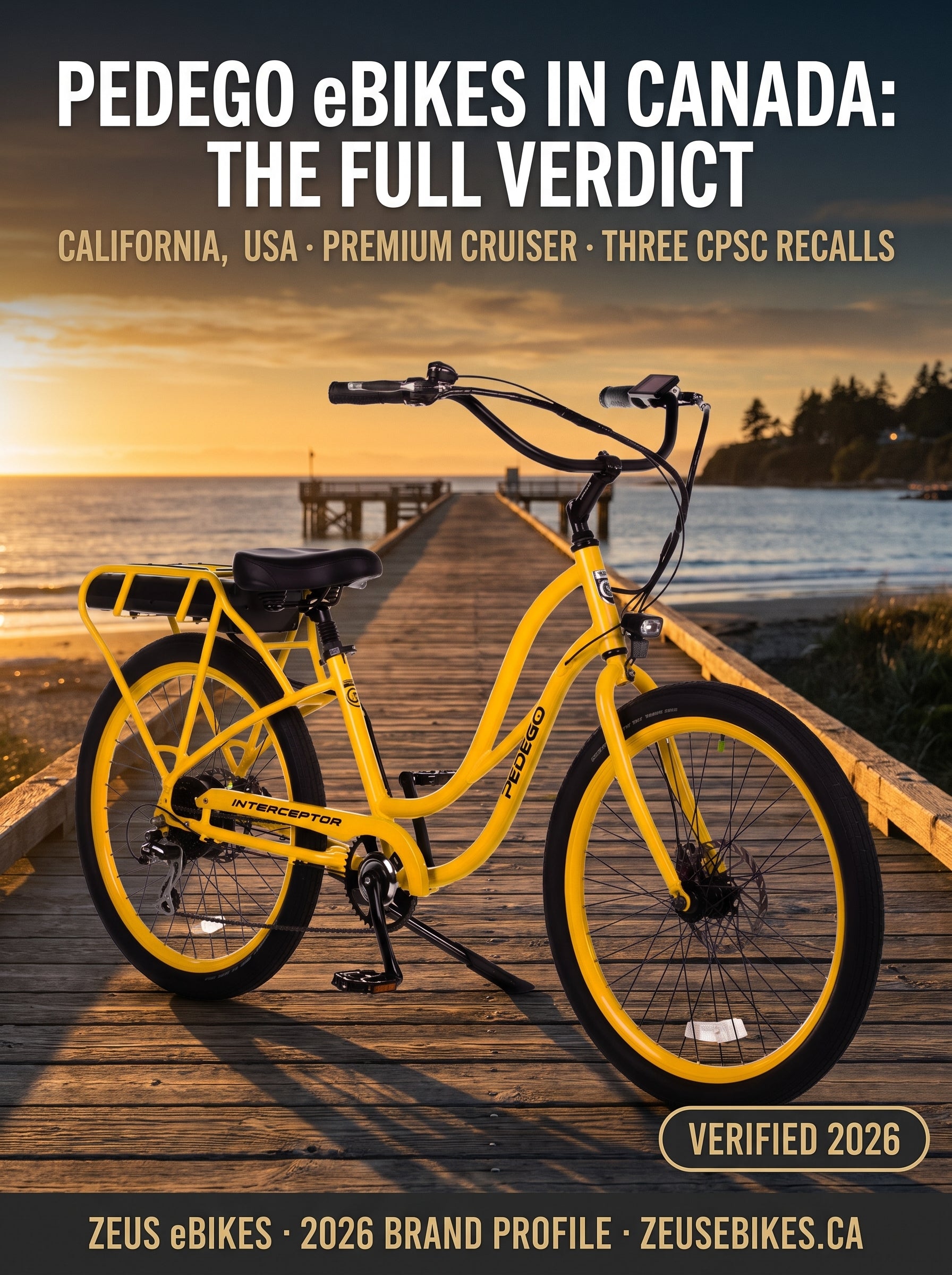 Pedego eBikes Canada — Interceptor cruiser electric bike, brand profile cover, verified 2026