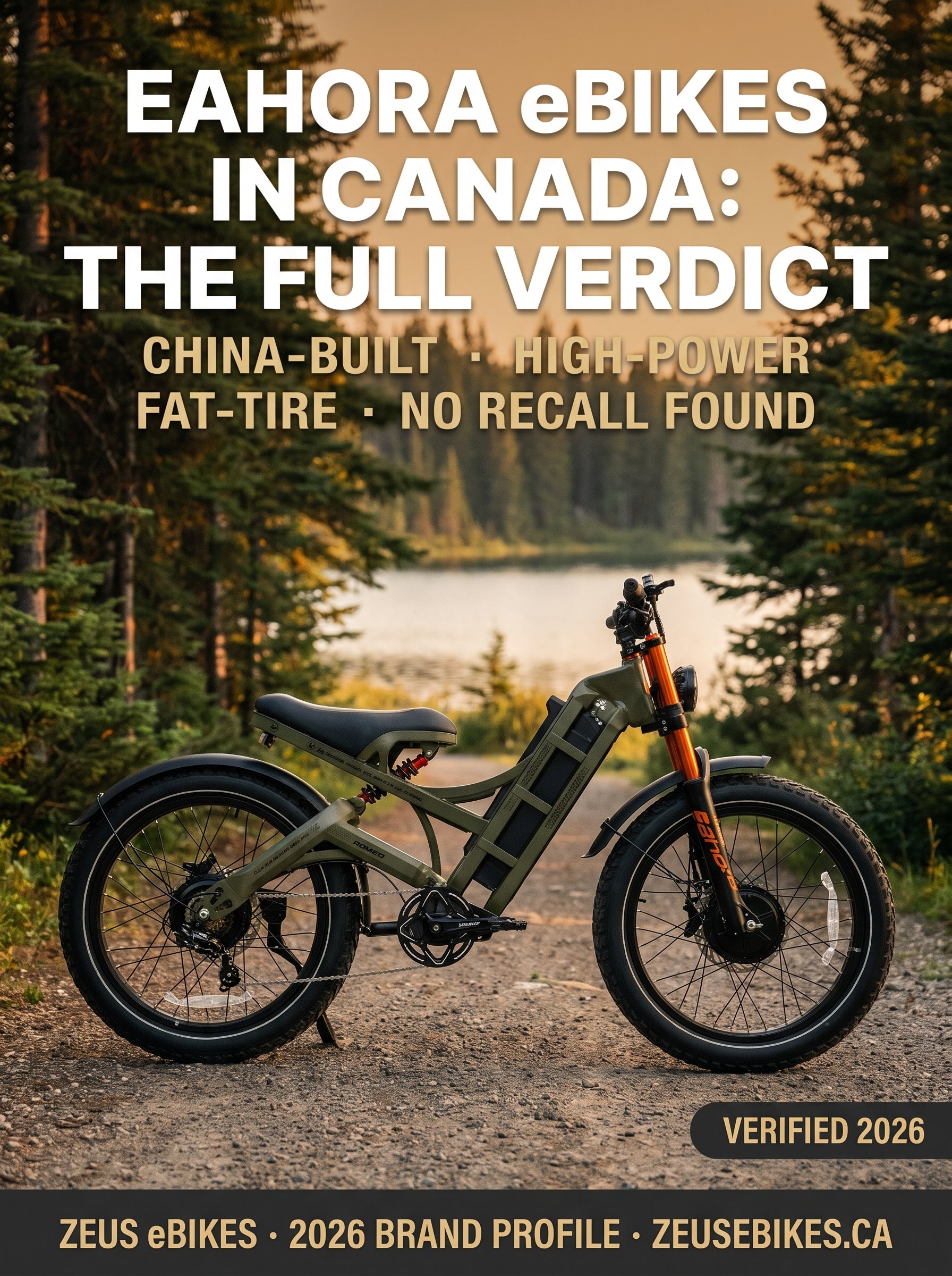 Eahora eBikes Canada — Romeo Pro II high-power fat-tire electric bike, brand profile cover, verified 2026