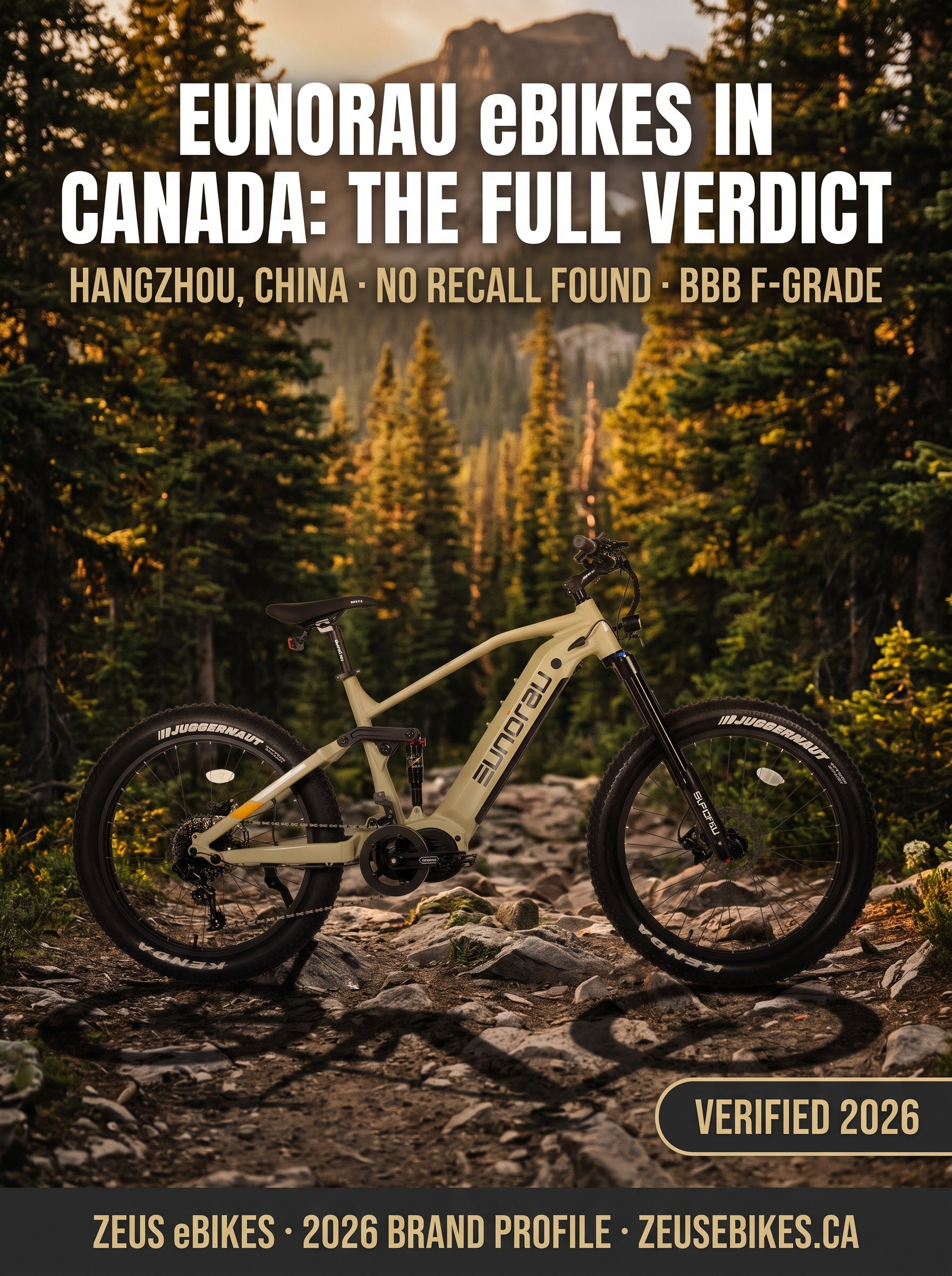 Eunorau eBikes Canada — Specter-S full-suspension fat-tire electric bike, brand profile cover, verified 2026