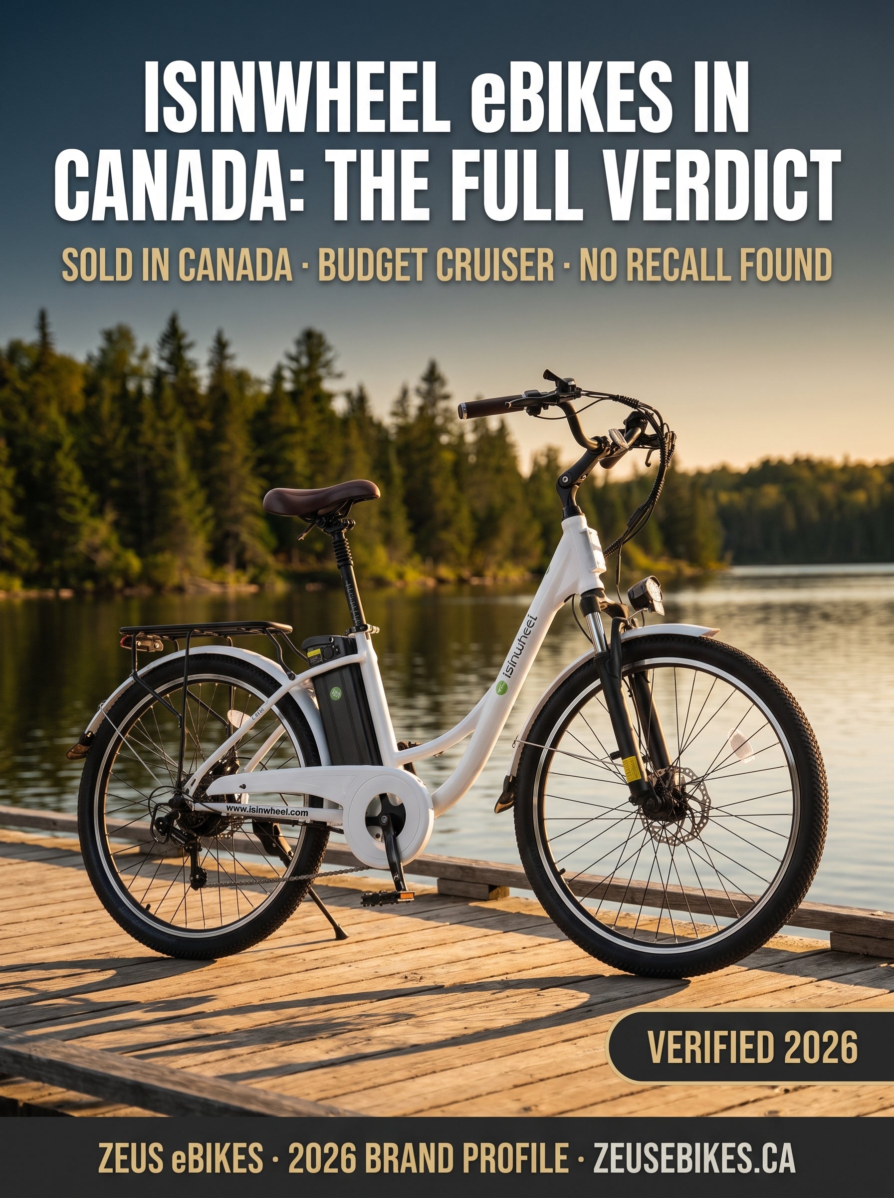 isinwheel eBikes Canada — Cruiser 500W step-through electric bike, brand profile cover, verified 2026