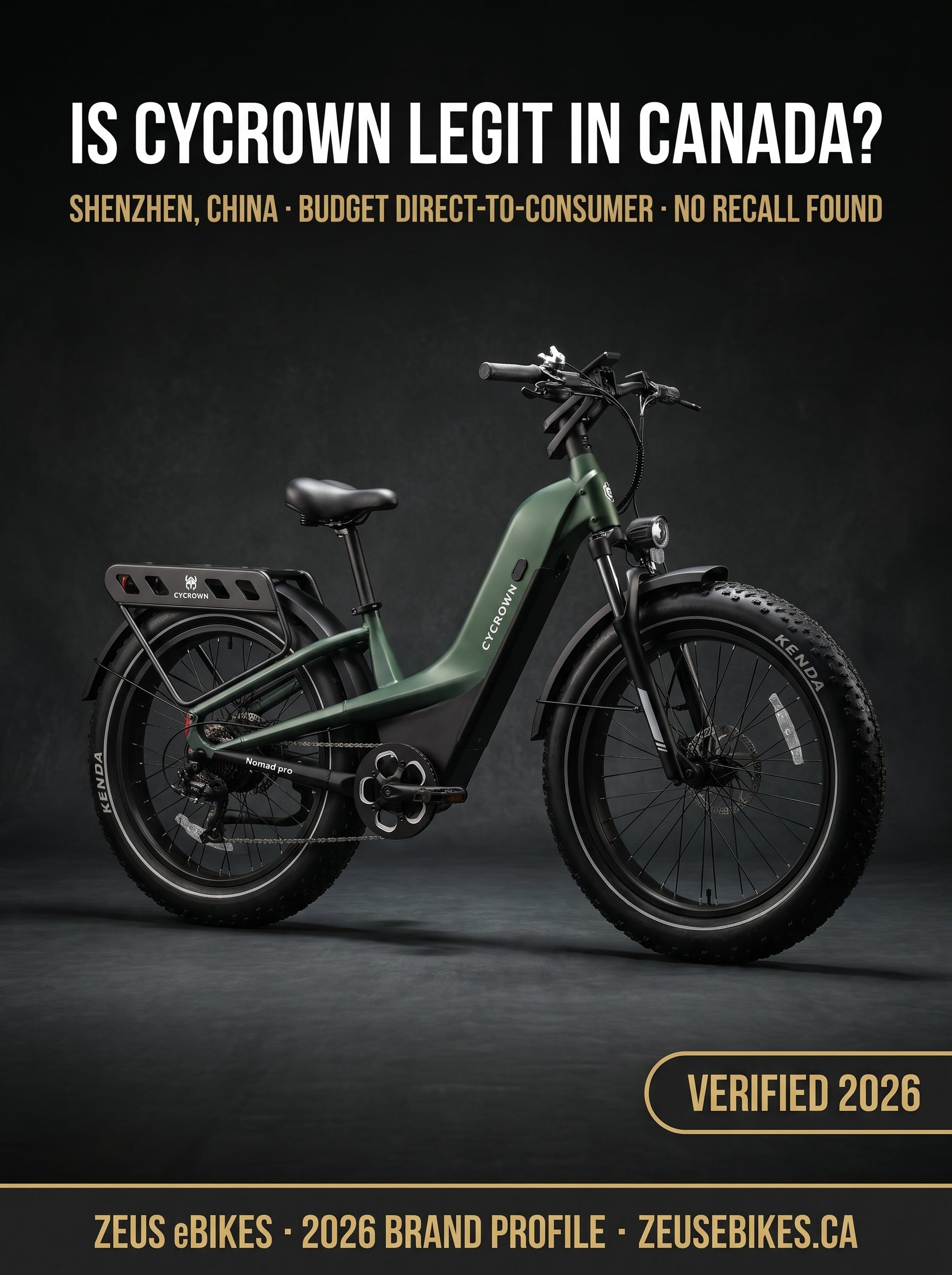 Is Cycrown legit in Canada — verified 2026 brand profile, Zeus eBikes Canada