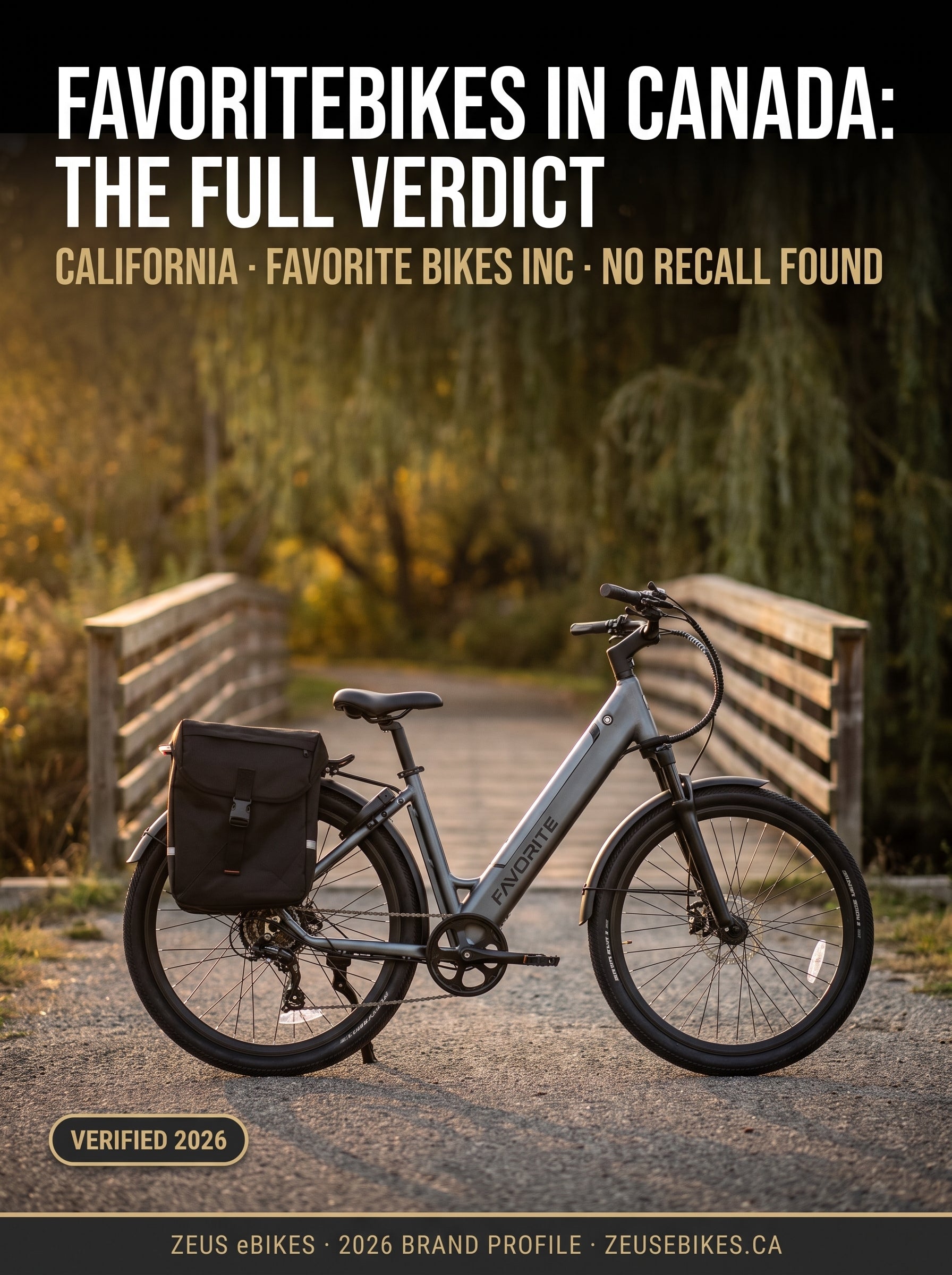 Zeus eBikes verified brand profile of FavoriteBikes Canada 2026 — ownership, warranty reality, safety record, and sourced verdict