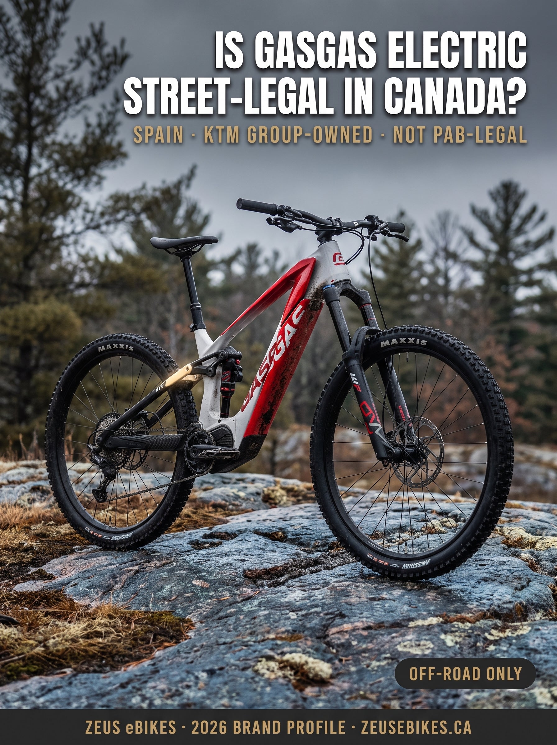 GasGas electric bike Canada 2026 — KTM Group ownership verified, legal status guide, provincial off-road rules, Canadian dealers
