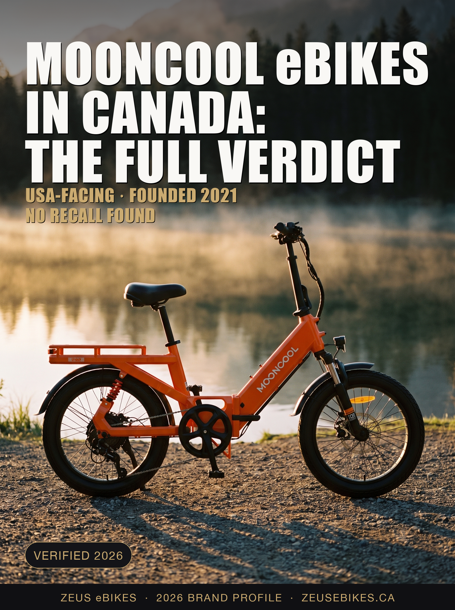 Zeus eBikes verified brand profile of MOONCOOL Canada 2026 — ownership, warranty reality, safety record, and sourced verdict