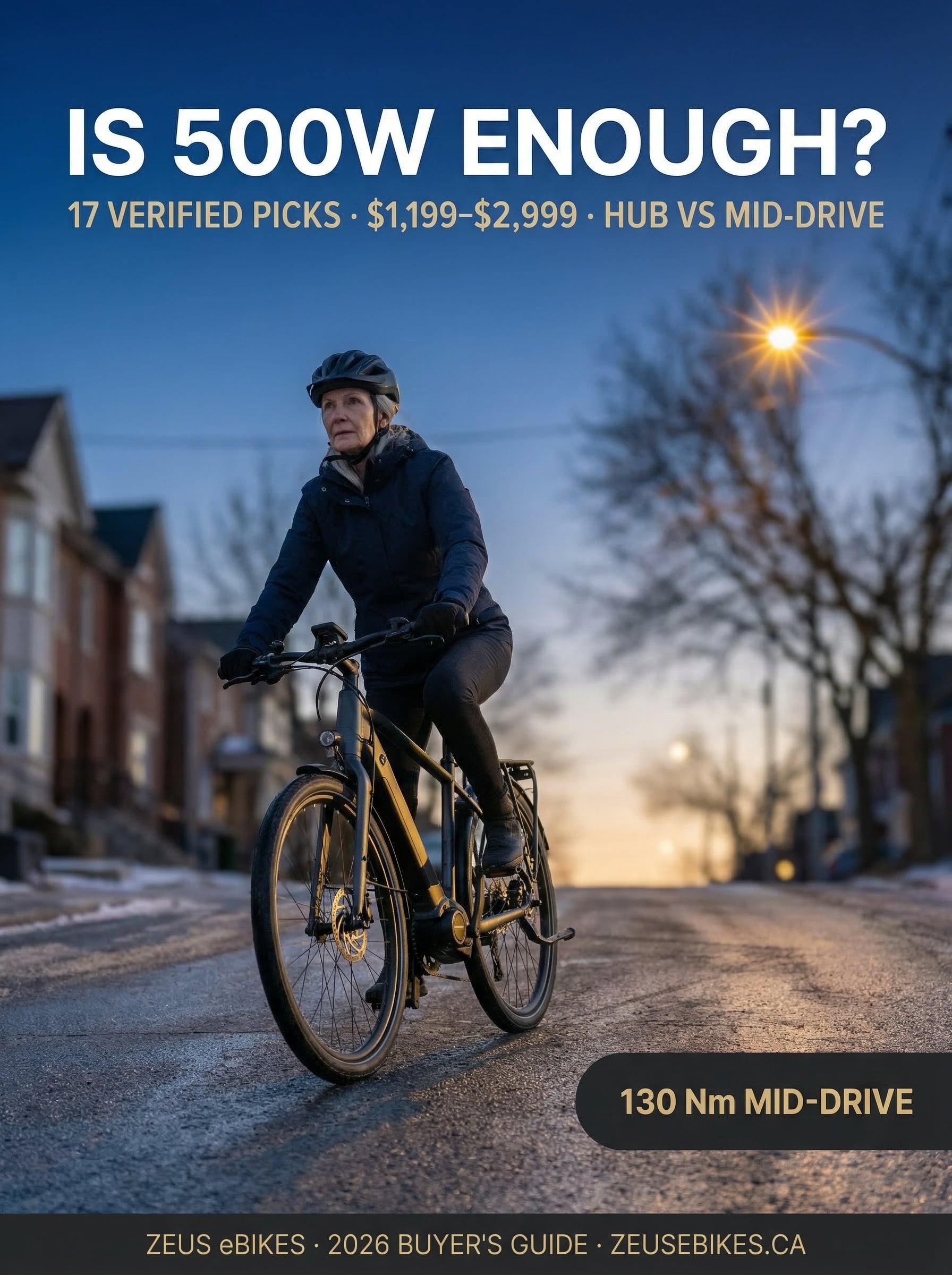 Best 500W eBikes Canada (2026): 17 Verified Picks & Hub vs Mid-Drive