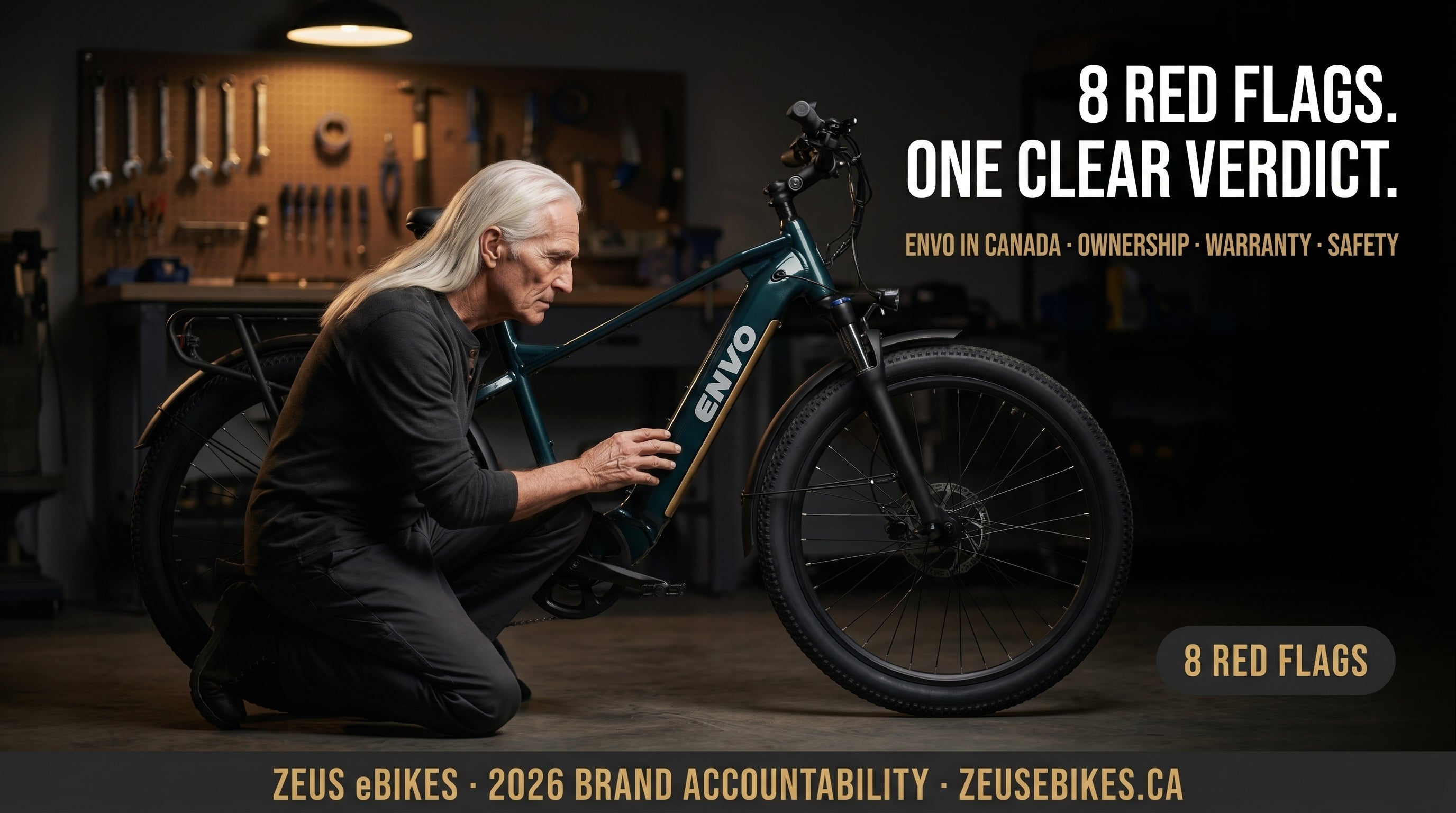 Zeus eBikes verified brand profile of ENVO eBikes Canada 2026 — ownership, where made, warranty reality, safety record, and sourced verdict