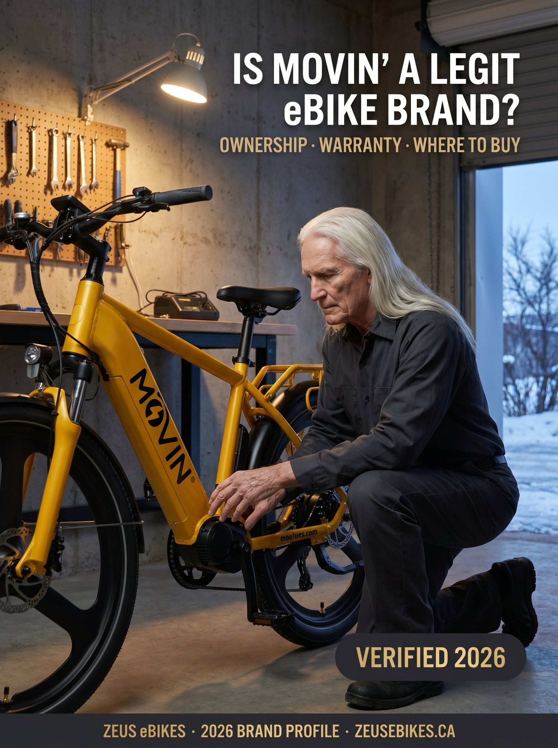 Zeus eBikes verified brand profile of Movin' eBikes Canada 2026 — is Movin' a legit eBike brand? Ownership, warranty, where to buy