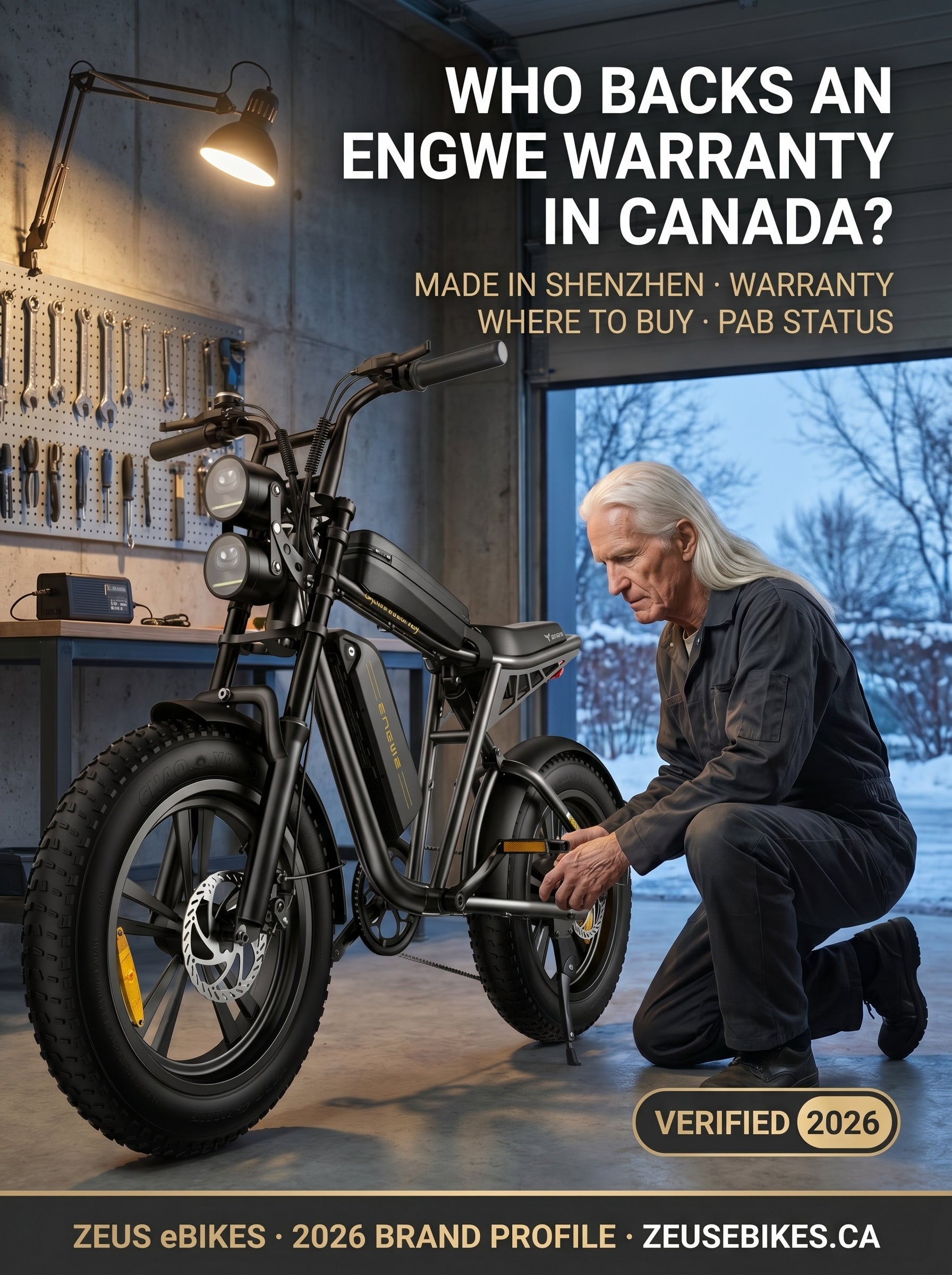 Zeus eBikes 2026 verified brand profile of Engwe Canada — ownership, warranty reality, the EU battery field action, and an honest verdict