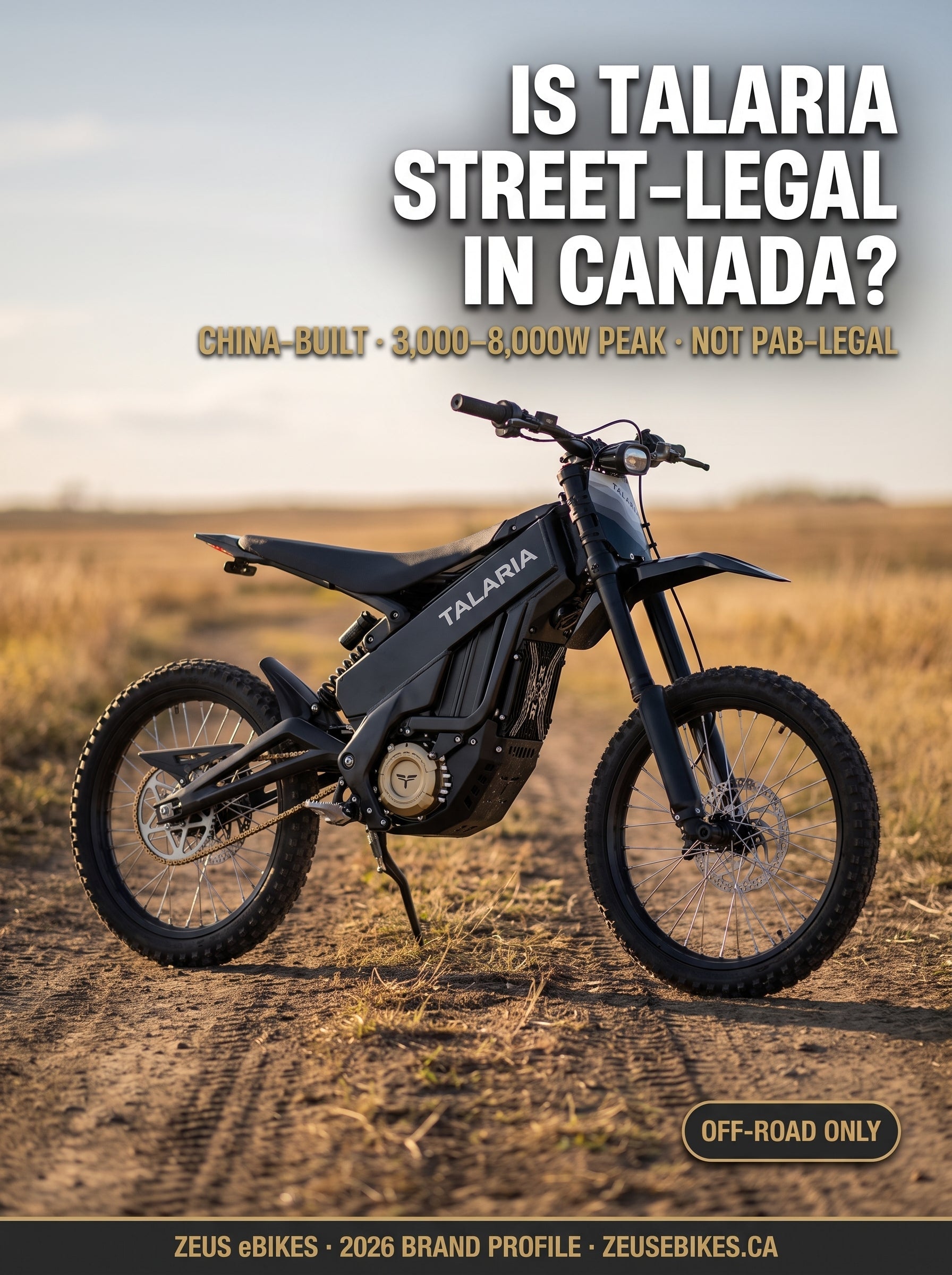 Talaria Sting Canada 2026 — verified legal guide, provincial registration rules, Canadian dealers, and honest verdict on street legality