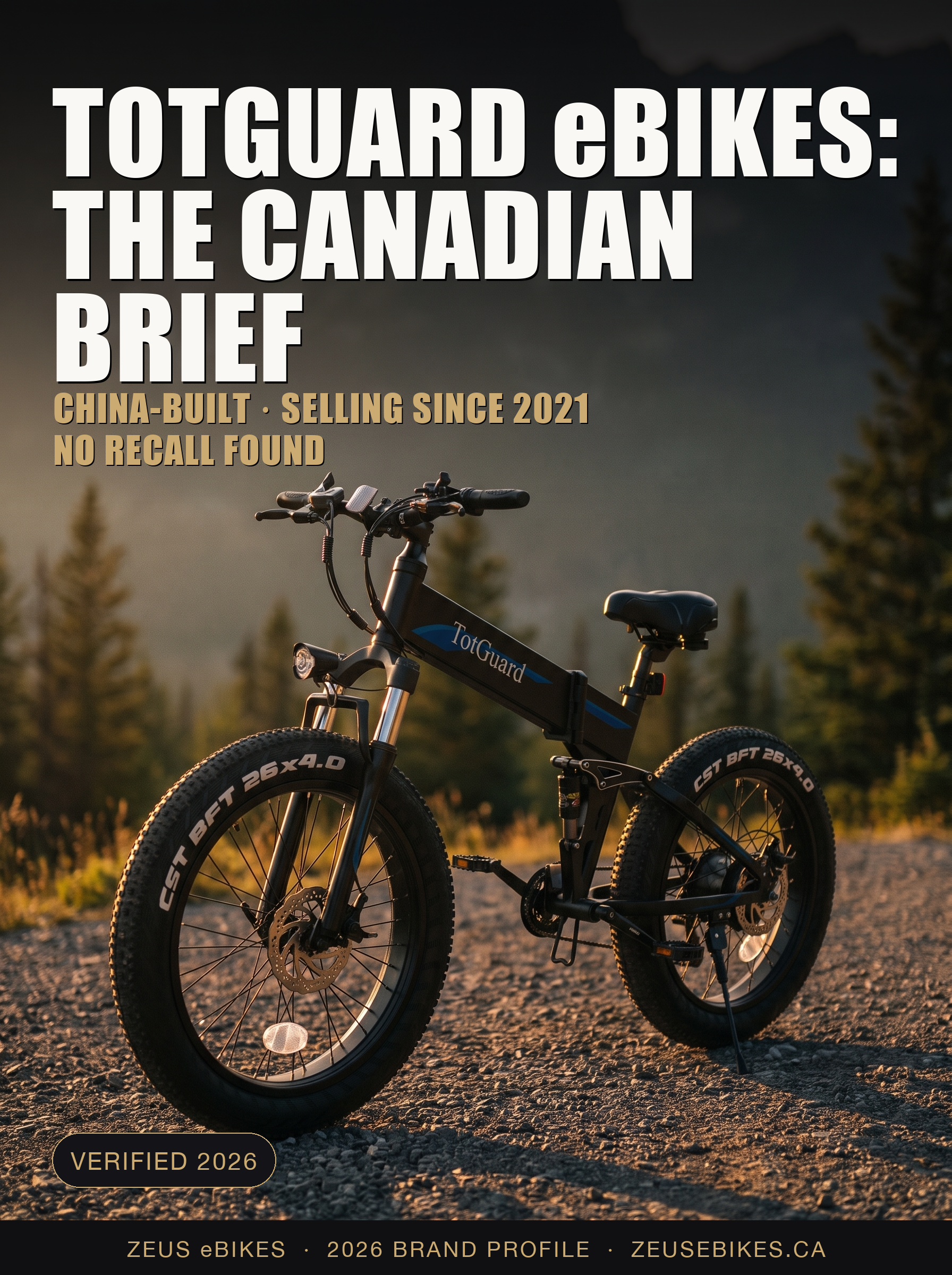 Zeus eBikes verified brand profile of TotGuard Canada 2026 — ownership, warranty reality, safety record, and sourced verdict