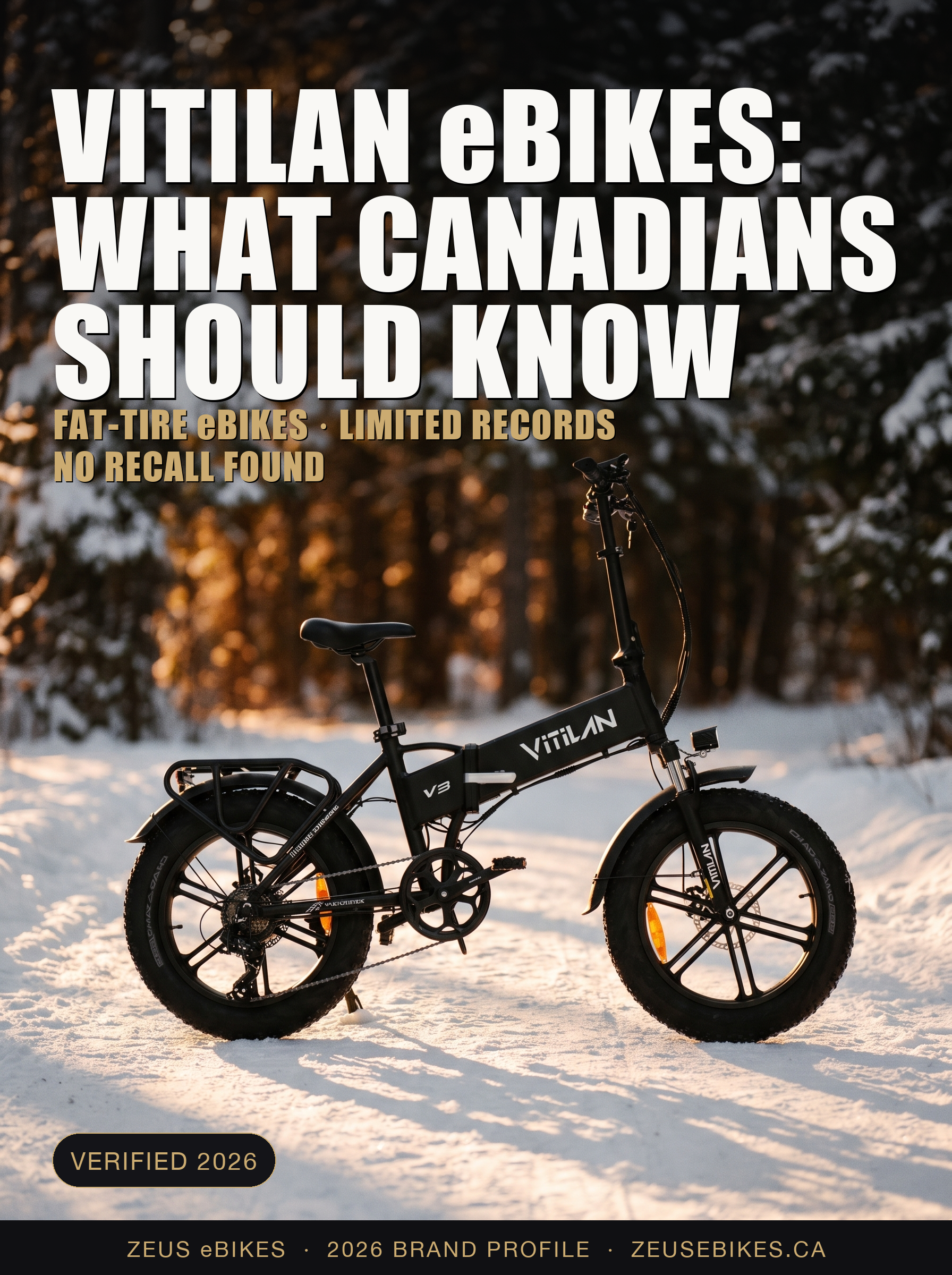 Zeus eBikes verified brand profile of Vitilan Canada 2026 — ownership, warranty reality, safety record, and sourced verdict