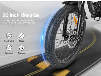 SAMEBIKE CY20 Folding Commuter Electric Bike (350W, 36V 13Ah, 20")