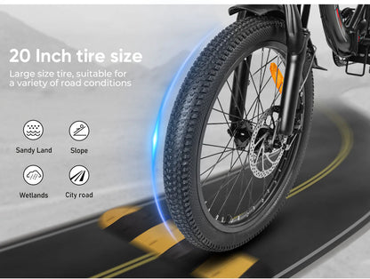 SAMEBIKE CY20 Folding Commuter Electric Bike (350W, 36V 13Ah, 20")