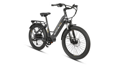 Eunorau Meta 24 step-through commuter electric bike — 500W rear hub motor, torque sensor, 48V 720Wh Samsung battery, 24x3.0 Innova tyres, hydraulic disc brakes — Zeus eBikes Canada
