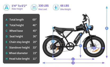 Ridstar Q20 Lite 1000W Retro Ebike