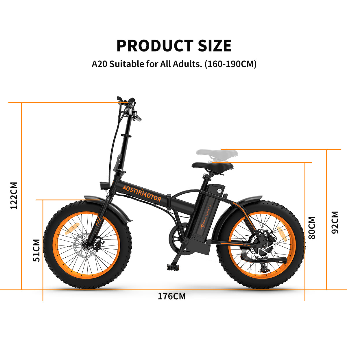 Aostirmotor A20 Fat Tire Folding Ebike