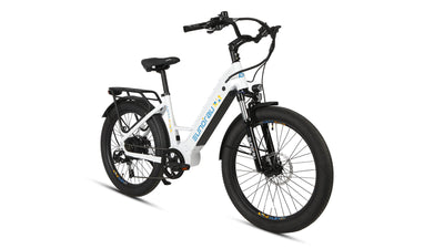 Eunorau Meta 24 step-through commuter electric bike — 500W rear hub motor, torque sensor, 48V 720Wh Samsung battery, 24x3.0 Innova tyres, hydraulic disc brakes — Zeus eBikes Canada