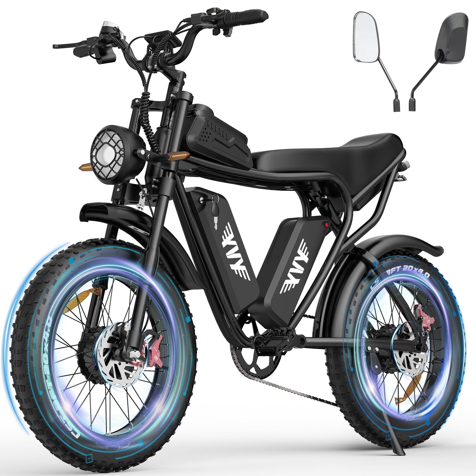 YVY C20 Pro 2000W dual-motor fat tire electric bike — 52V 40Ah dual battery, 180 Nm combined torque — Zeus eBikes Canada