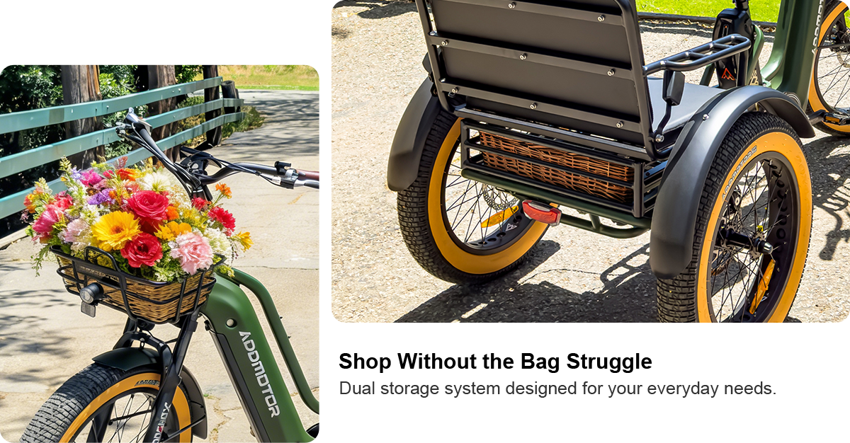 Greattan L front basket and the basket under the passenger seat (image: Addmotor)