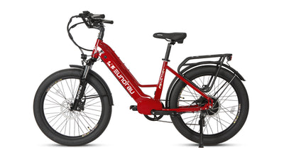 Eunorau Meta 24 step-through commuter electric bike — 500W rear hub motor, torque sensor, 48V 720Wh Samsung battery, 24x3.0 Innova tyres, hydraulic disc brakes — Zeus eBikes Canada