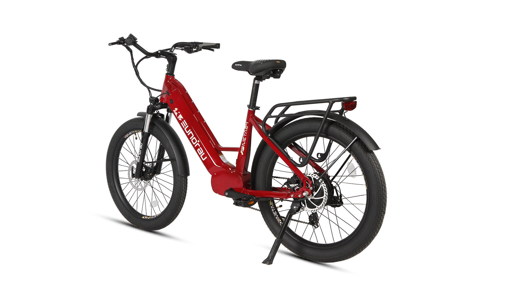 Eunorau Meta 24 step-through commuter electric bike — 500W rear hub motor, torque sensor, 48V 720Wh Samsung battery, 24x3.0 Innova tyres, hydraulic disc brakes — Zeus eBikes Canada