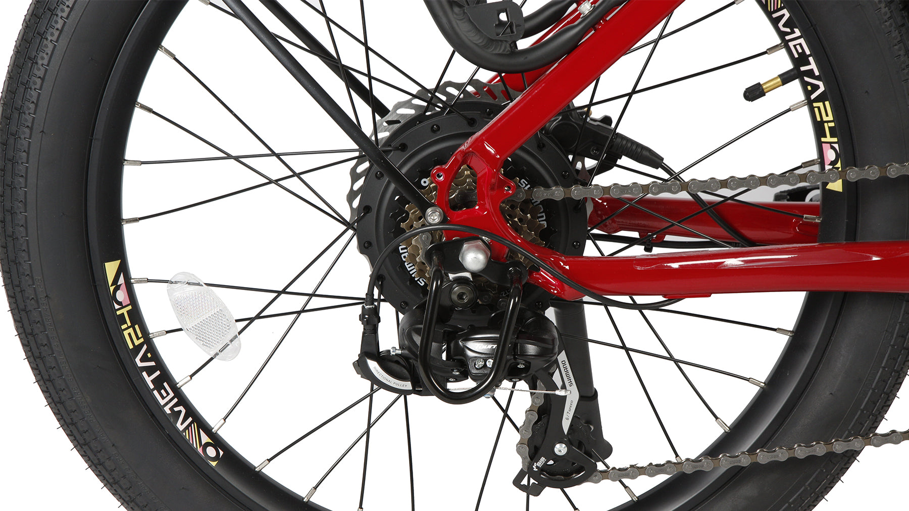 Eunorau Meta 24 step-through commuter electric bike — 500W rear hub motor, torque sensor, 48V 720Wh Samsung battery, 24x3.0 Innova tyres, hydraulic disc brakes — Zeus eBikes Canada