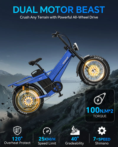 Tesway X7 AWD Dual Motor Electric Bike