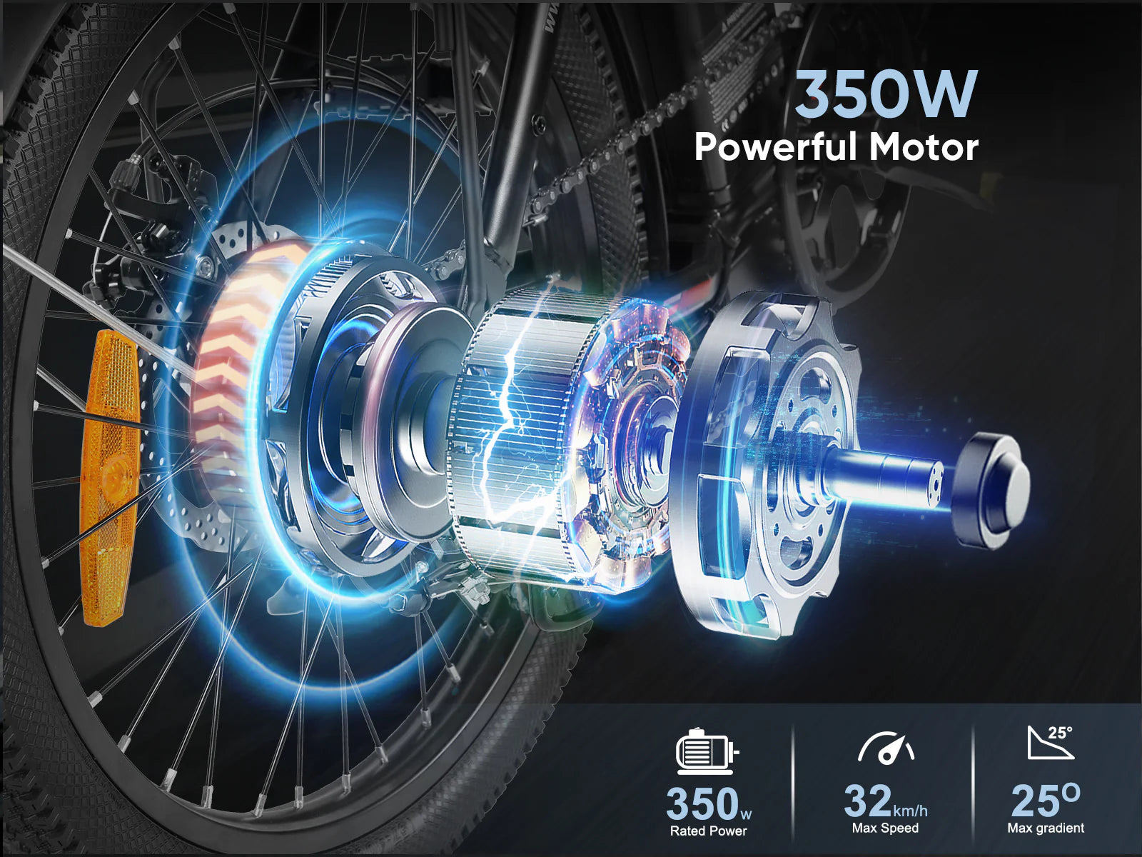 SAMEBIKE CY20 Folding Commuter Electric Bike (350W, 36V 13Ah, 20")