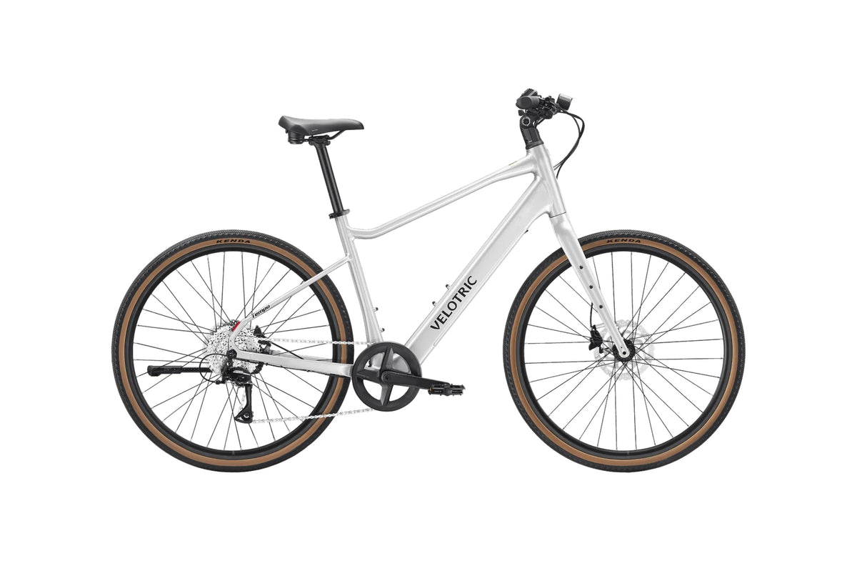 Velotric Tempo High-Step in Lightning Silver, side view — Zeus eBikes Canada