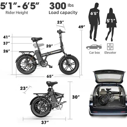 Euybike F6 1000W Folding Ebike