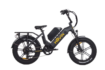 Movin Pulse Fat Tire Delivery E-Bike (500W, Dual-Battery Options, 50kg Rack, 32 km/h)