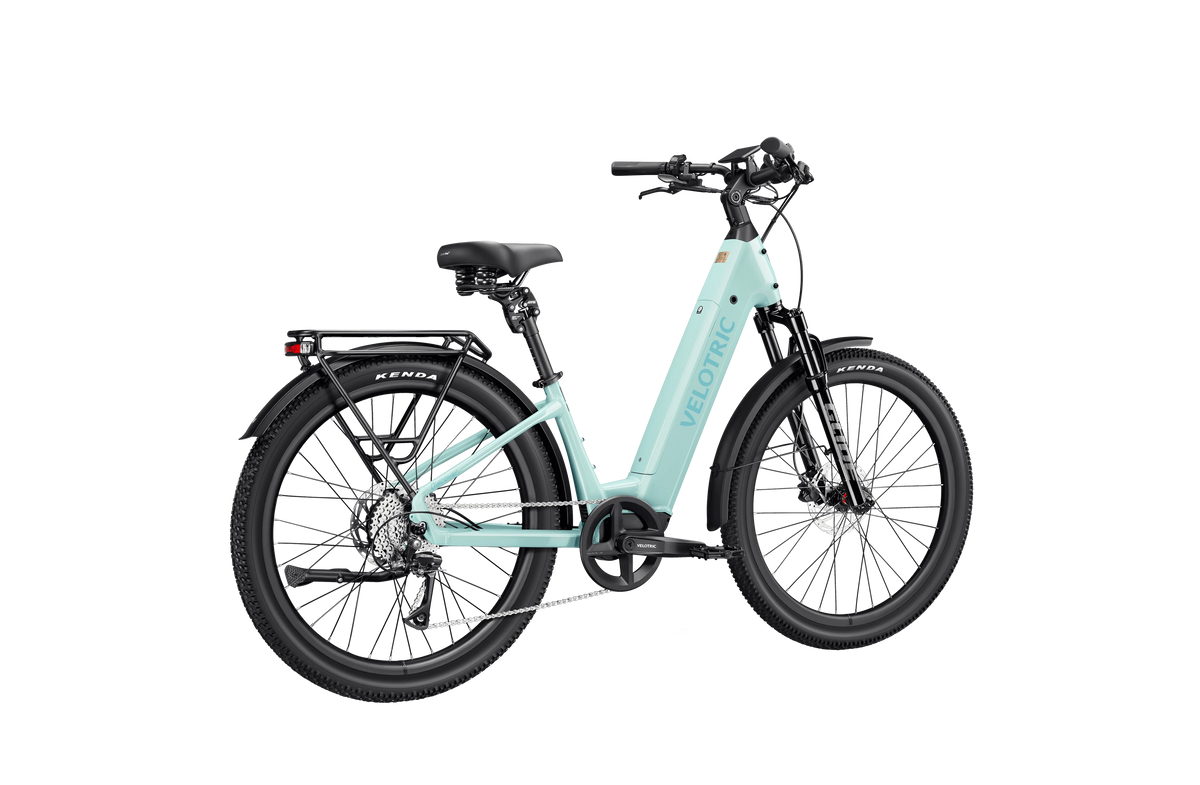 Velotric Discover 3 in Mint, rear three-quarter view — Zeus eBikes Canada