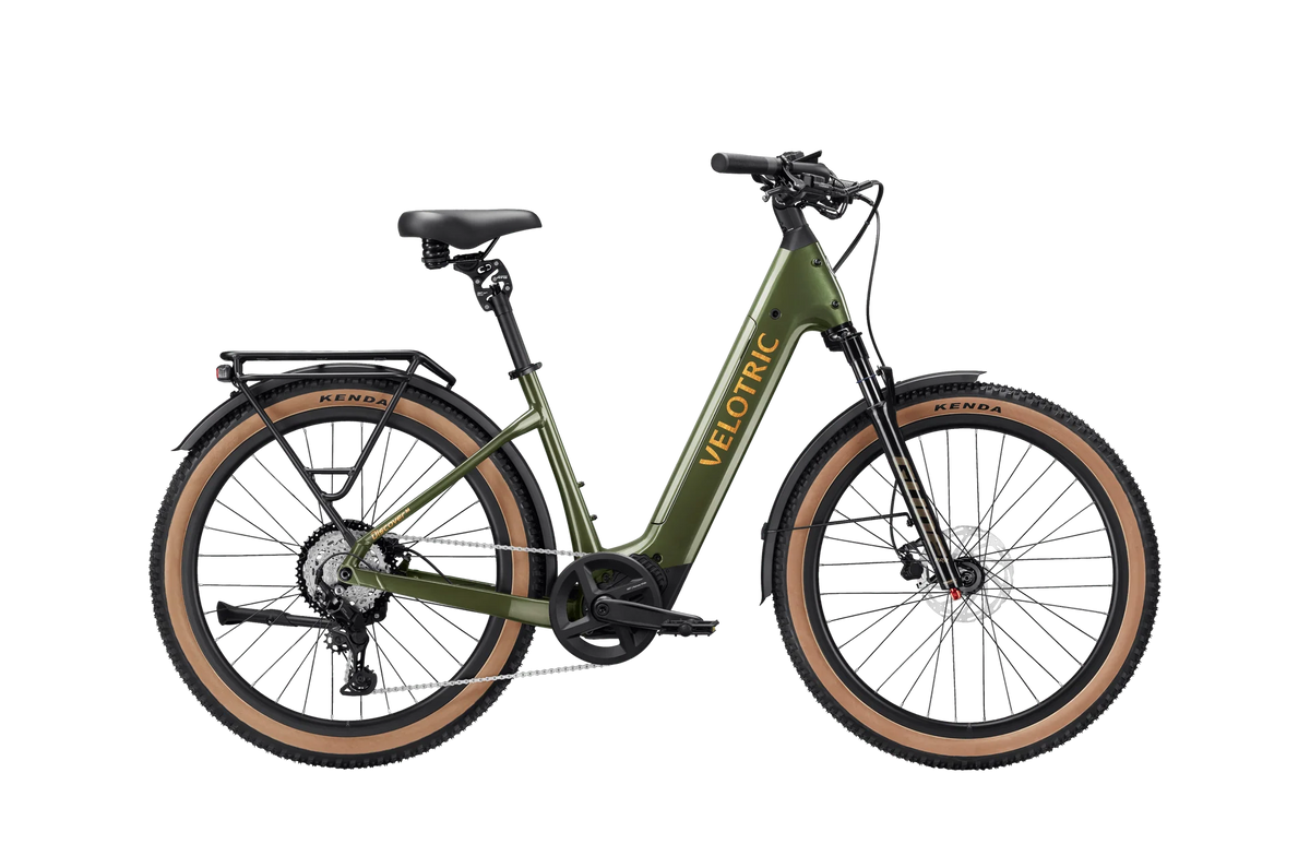 Velotric Discover M in Olivine Green, side view — Zeus eBikes Canada