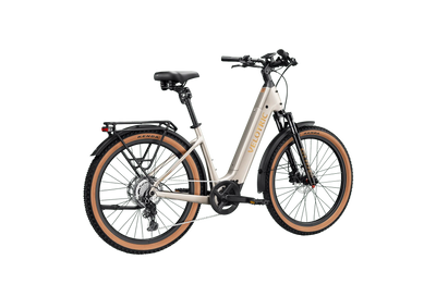 Velotric Discover M in Platinum Silver, rear three-quarter view — Zeus eBikes Canada