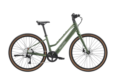 Velotric Tempo Mid-Step in Forest Evergreen, side view — Zeus eBikes Canada