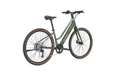 Velotric Tempo Mid-Step in Forest Evergreen, three-quarter view (second angle) — Zeus eBikes Canada
