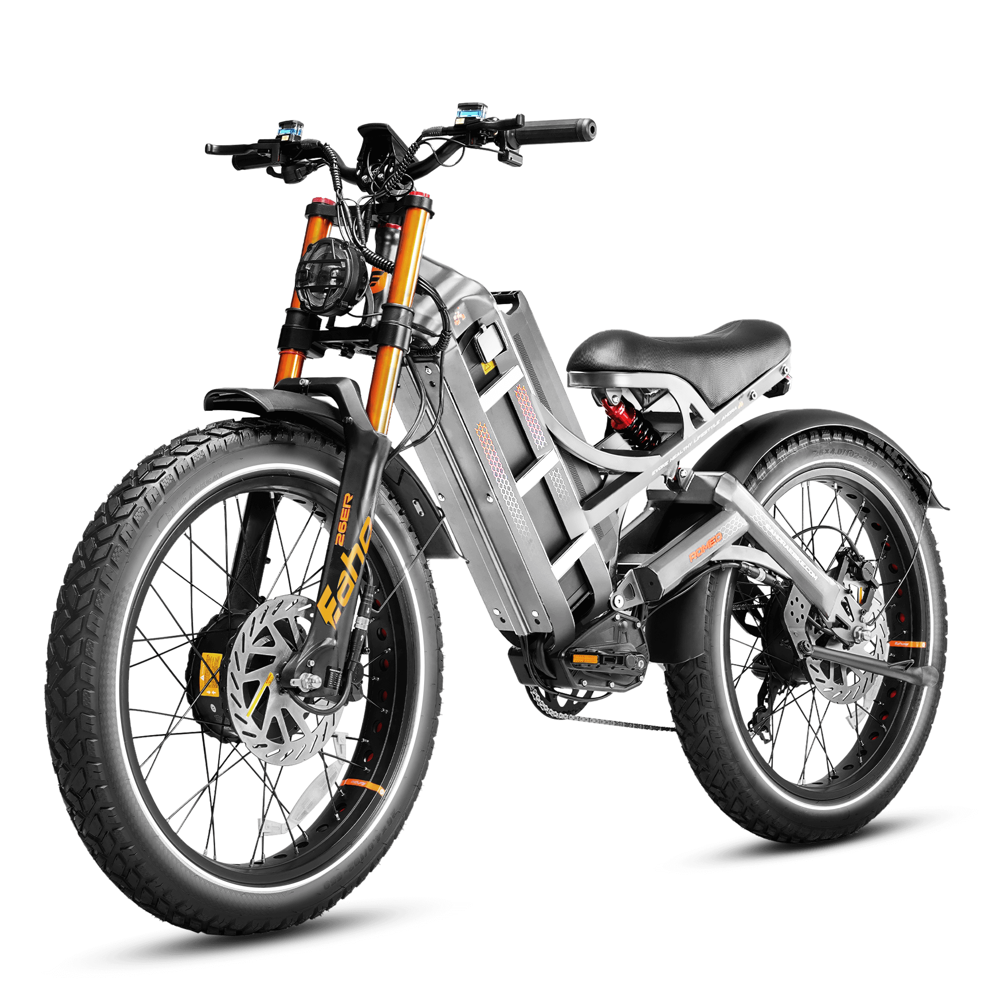 Eahora Romeo Pro III dual-motor AWD electric bike in Gray, left side view — Zeus eBikes Canada