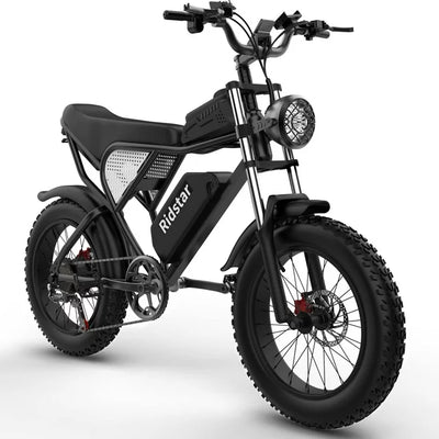 Ridstar Q20 — 1500W Fat Tire Retro eBike (48V 20Ah, Full Suspension)