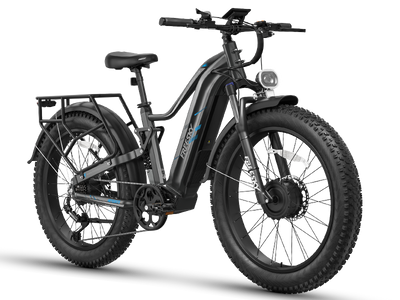 Freesky Eurostar Turbo M-410 dual-motor full-suspension fat-tire electric bike in black — Zeus eBikes Canada
