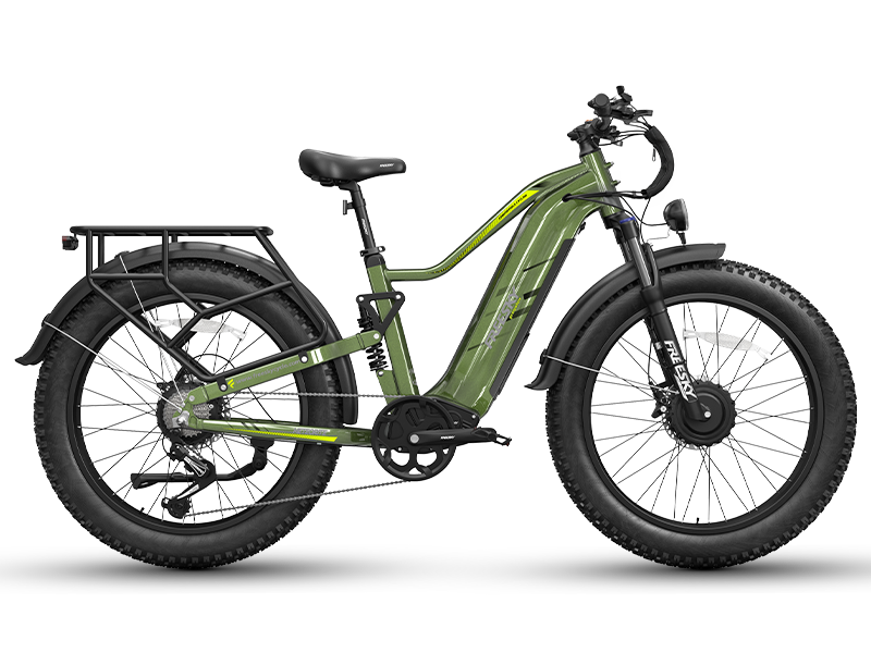 Freesky Eurostar Turbo M-410 in green, side profile — Zeus eBikes Canada