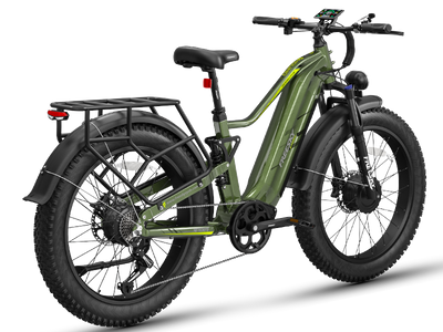 Freesky Eurostar Turbo M-410 in green, rear three-quarter view — Zeus eBikes Canada
