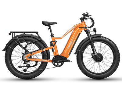 Freesky Eurostar Turbo M-410 in orange, side profile — Zeus eBikes Canada