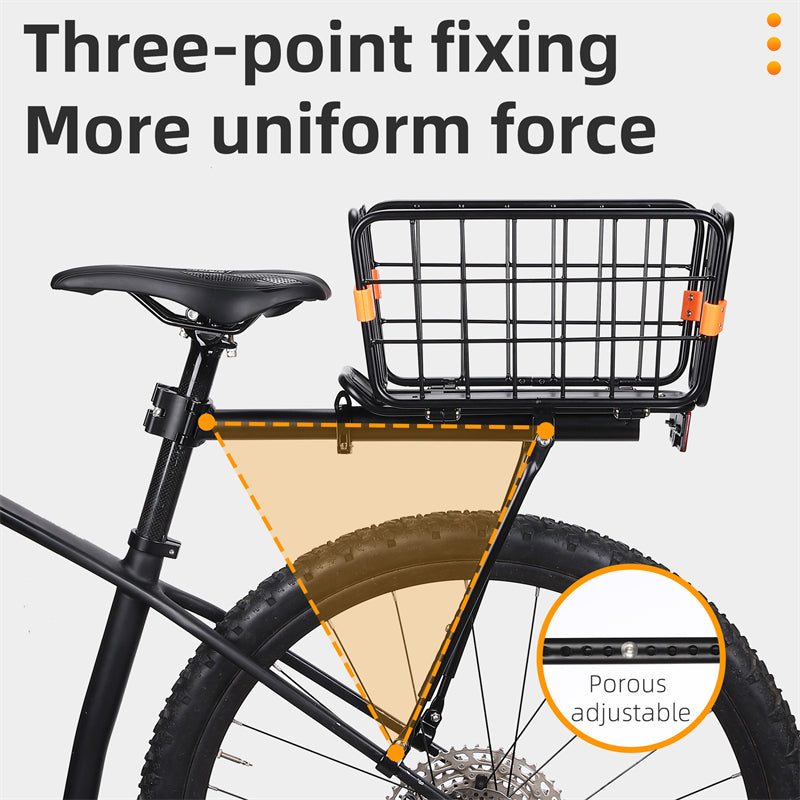 Universal Large Capacity Rear Rack and Basket – Zeus Ebikes Canada