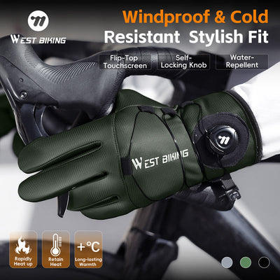 West Biking Thin Fleece Thermal Cycling Gloves