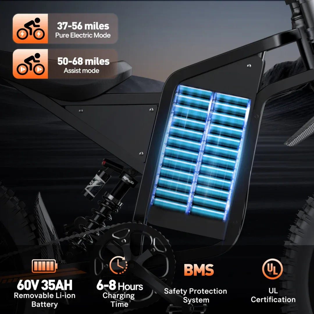 YVY Q8 Long Range Electric Motorbike — 60V, 2,100 Wh