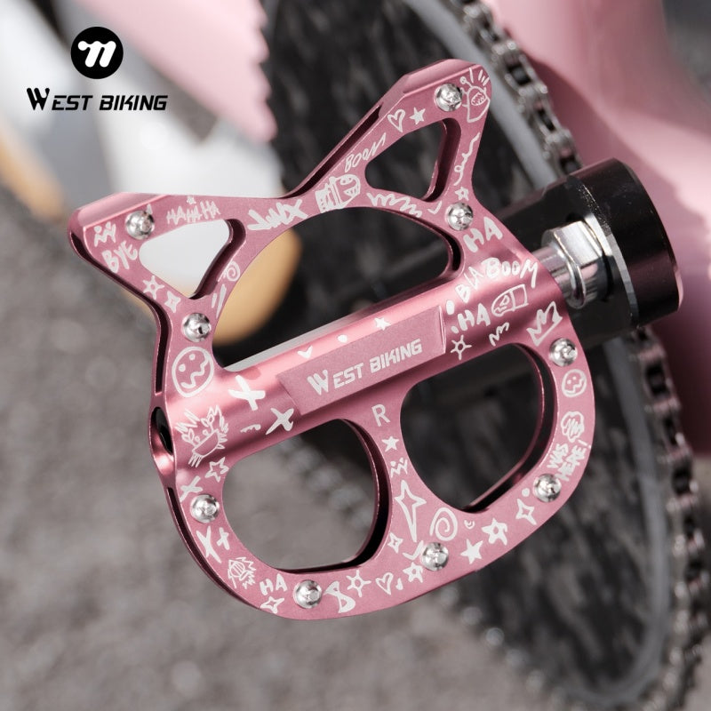 Anti Slip Aluminum Alloy Cat-Shaped Bicycle 3 Bearings Pedal