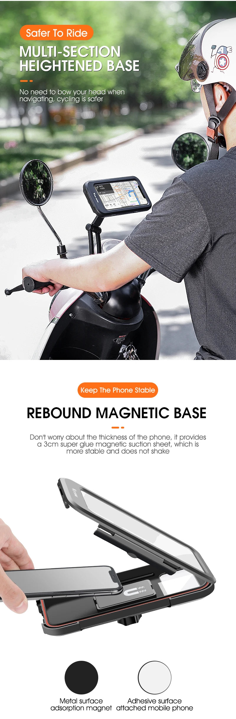 Enclosed Adjustable Universal Ebike Phone Holder